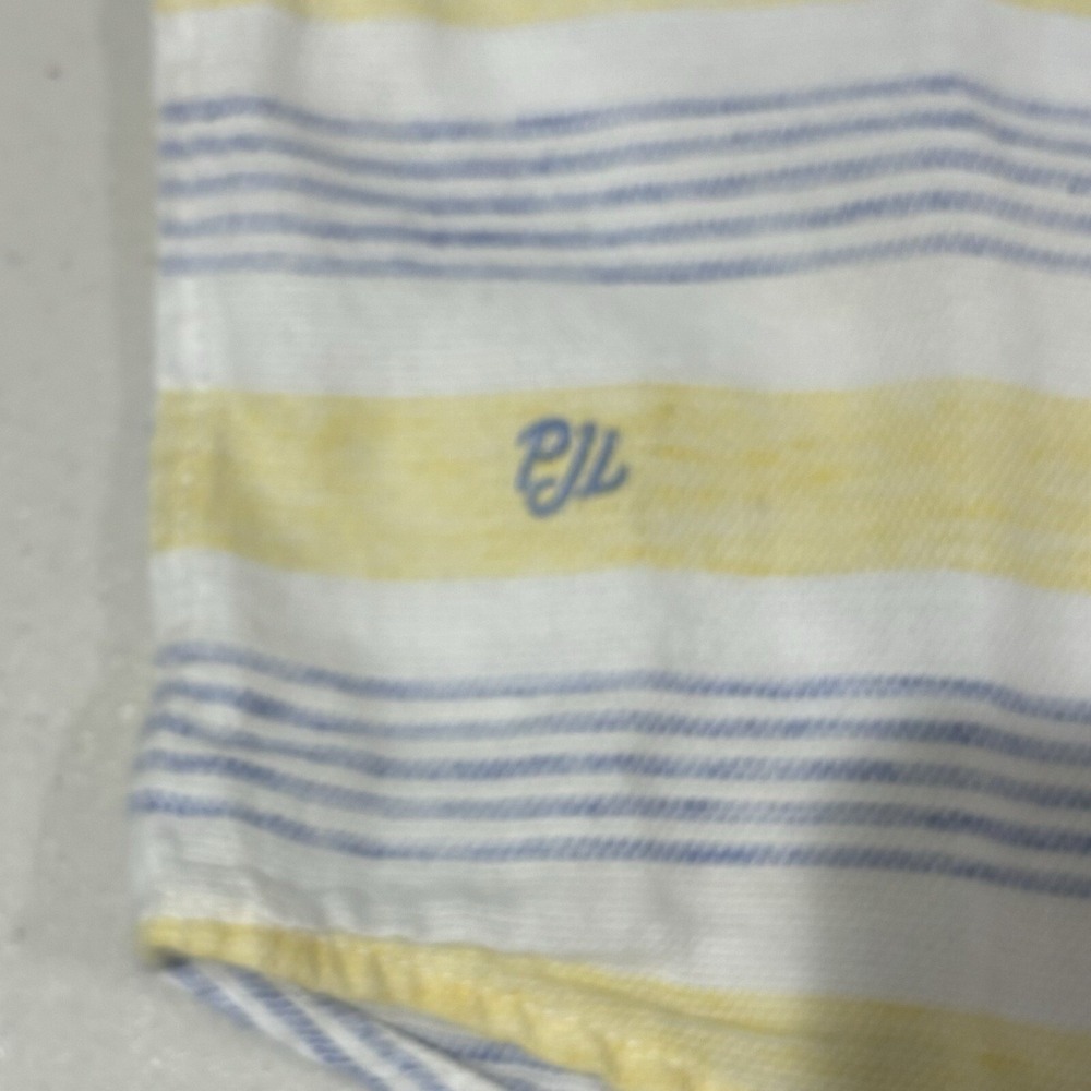 Pepe Jeans Whopper Sr Blue Yellow Striped Long Sleeve Button Down Men's Shirt L - Picture 6 of 10